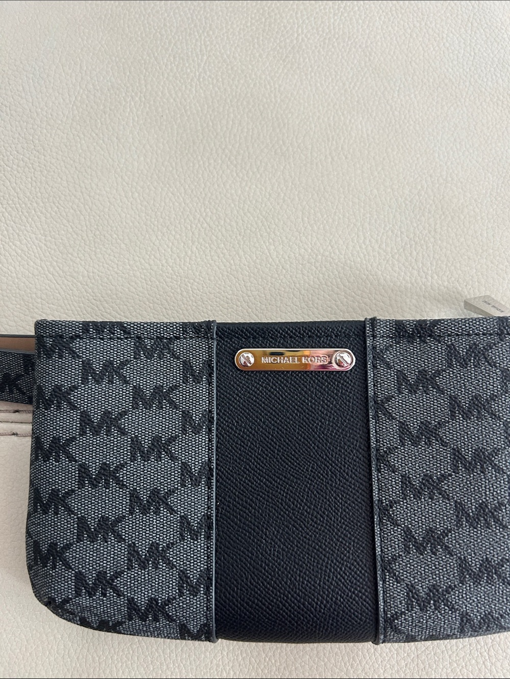 Michael Kors Gray and Black Monogram Belt Bag